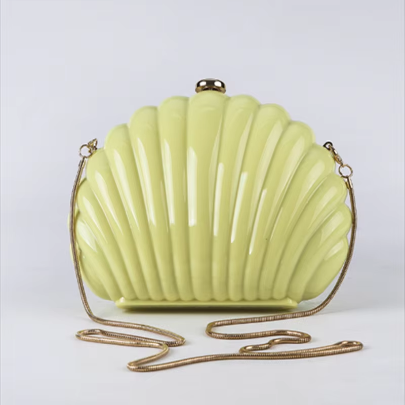 Luxury Bags Yellow - Lady Mini Shell Bag Acryl Hoge