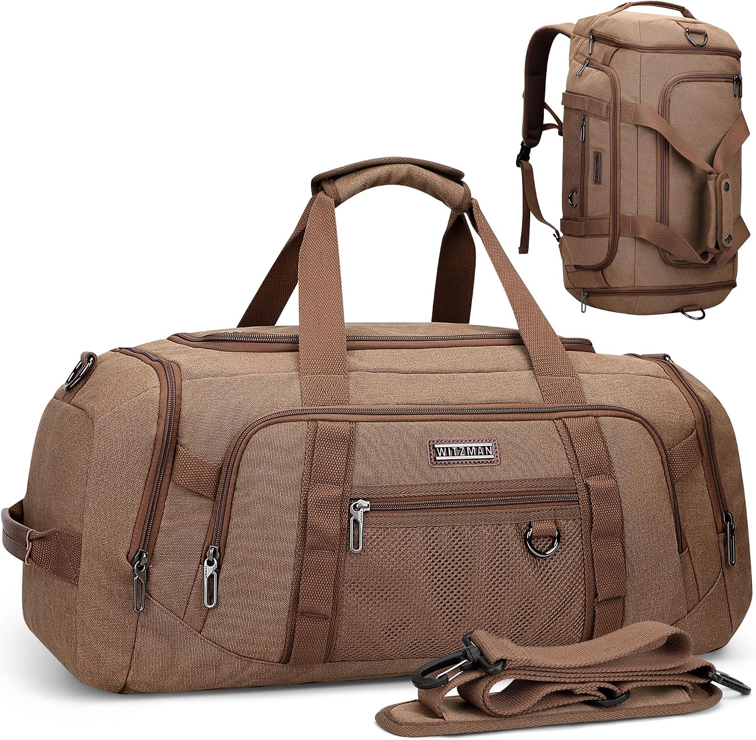 Weekender Bag Duffle - Canvas reistas voor heren, 3-in-1 omvormbare