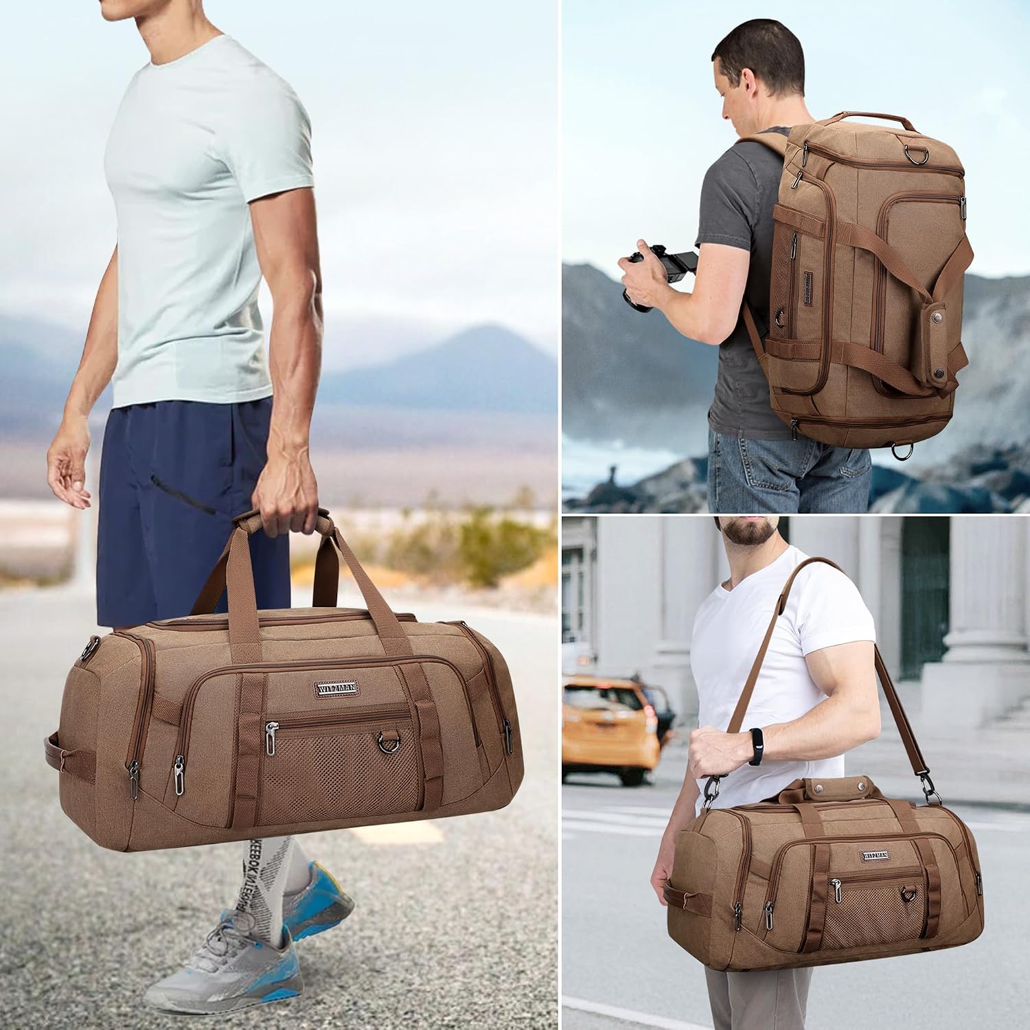Canvas reistas voor heren, 3-i - Weekender Bag Duffle recensie en prijs