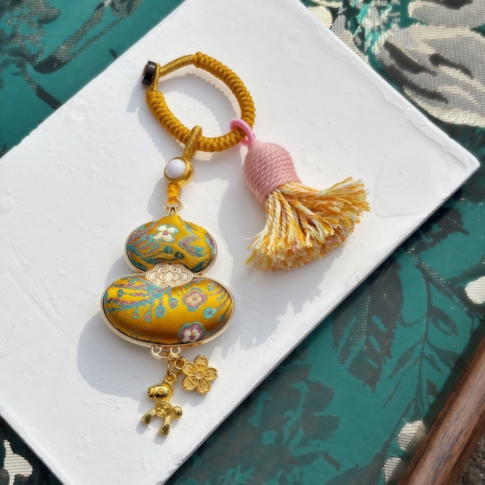 Luxe brokaat kalebas hanger kr - Luxury Bags Yellow recensie en prijs